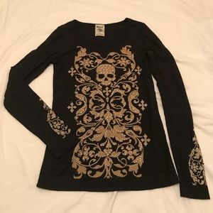 Vocal Rhinestone Skull Long Sleeve